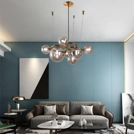 Lustre Led Design Boules Verre Luminaire Chambre