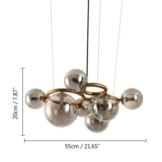 Lustre Led Design Boules Verre Luminaire Chambre