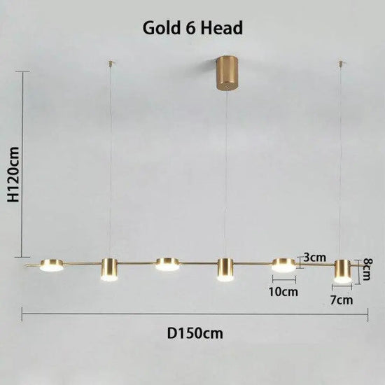 Lustre Led Design En Métal Luxueux Doré - 6 Lampes / Froide Luminaire Doré