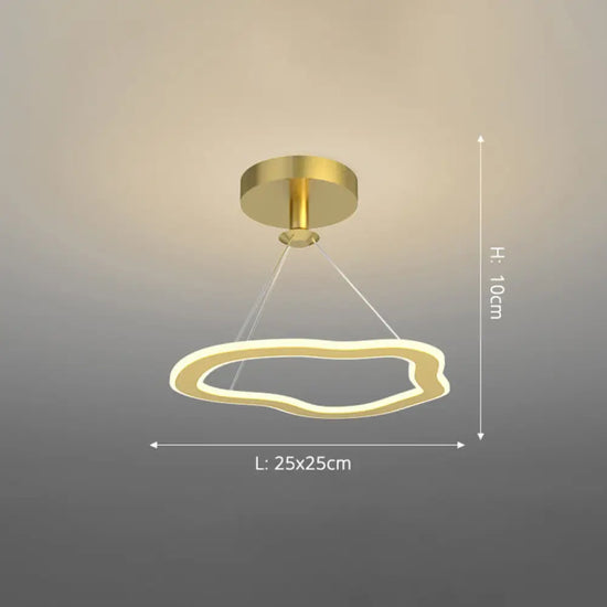 Lustre Led Design Formes Originales Doré - C / Chaude Luminaire Chambre