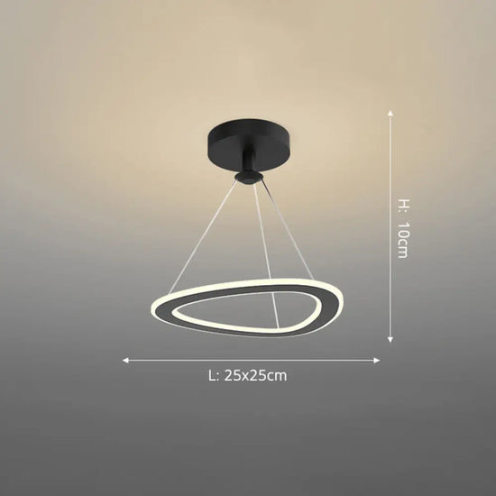 Lustre Led Design Formes Originales Noir - D / Chaude Luminaire Chambre
