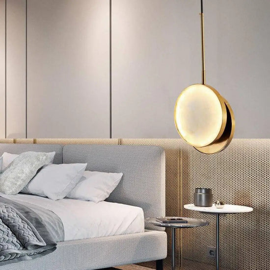 Lustre Led Design Marbre Doré Luminaire Chambre