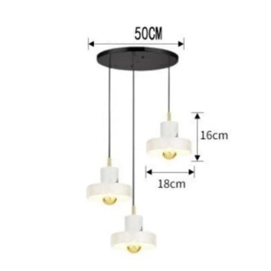 Lustre Led Design Marbre Luxia 3 Lampes - D50 Cm / Chaude Luminaire Chambre