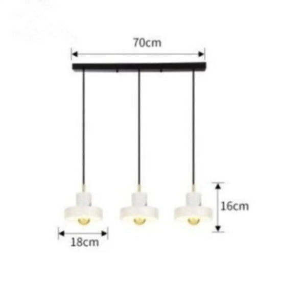 Lustre Led Design Marbre Luxia 3 Lampes - L70 Cm / Chaude Luminaire Chambre