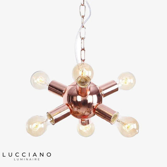 Lustre Led Design Rose Gold Fly 6 Lampes Luminaire Chambre