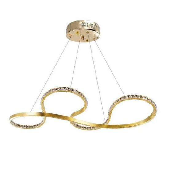 Lustre Led Doré Cristal Design. Luminaire