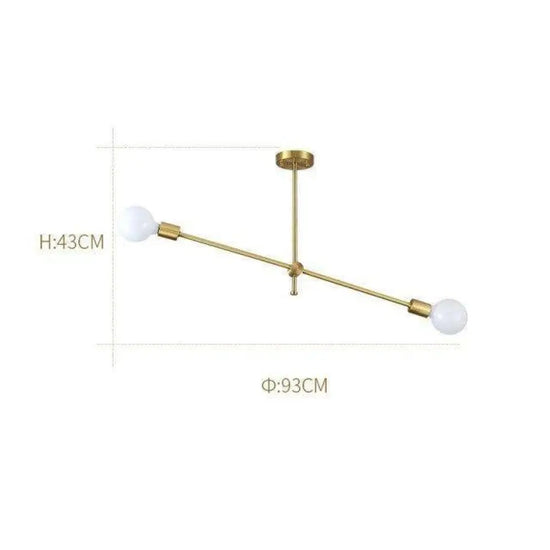 Lustre Led Doré En Verre Design 2 Lampes Luminaire Chambre
