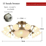 Lustre Led Fleurs Abat-Jour 13 Lampes - Bronze Luminaire Chambre