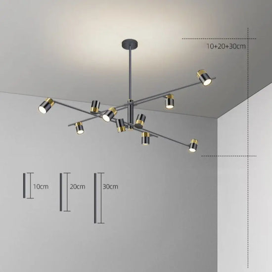 Lustre Led Métal Caeli Spots Rotatifs Luminaire Chambre