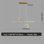 Lustre Led Minimaliste Reez Métal Doré Luminaire Doré