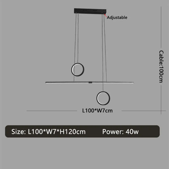 Lustre Led Minimaliste Reez Métal Luminaire Doré