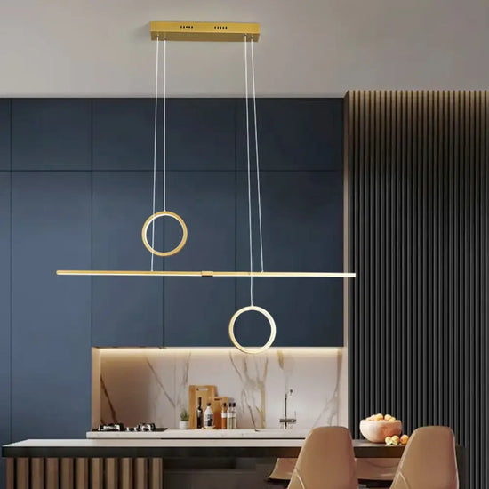 Lustre Led Minimaliste Reez Métal Luminaire Doré