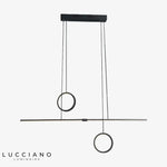 Lustre Led Minimaliste Reez Métal Noir Luminaire Doré