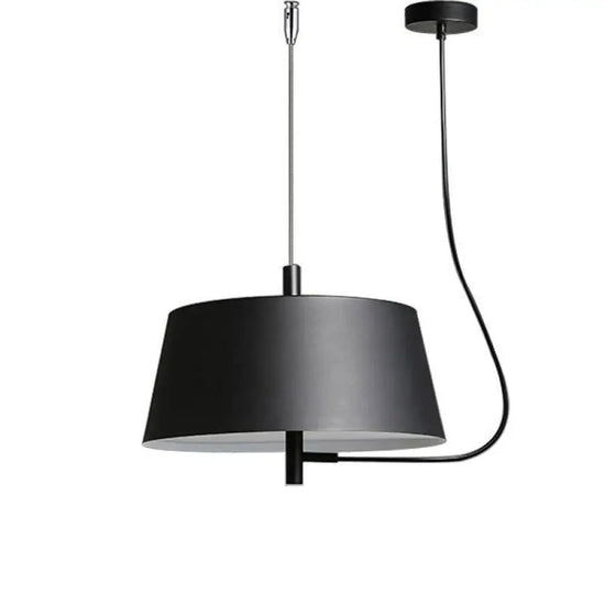 Lustre Led Moderne Abat-Jour Métal Noir Froide Luminaire Chambre