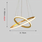 Lustre Led Moderne Anneaux Bois Ibarne 2 - 50X70 Cm / Chaude Luminaire Chambre