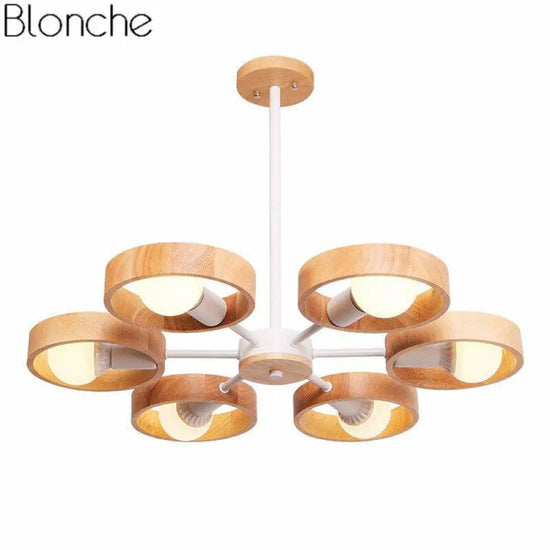 Lustre Led Moderne Disque Bois Japan Luminaire Chambre