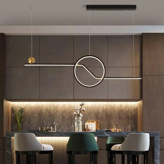 Lustre Led Moderne Formes Géométriques Luminaire Doré