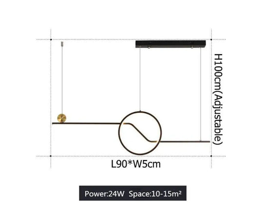 Lustre Led Moderne Formes Géométriques Luminaire Doré