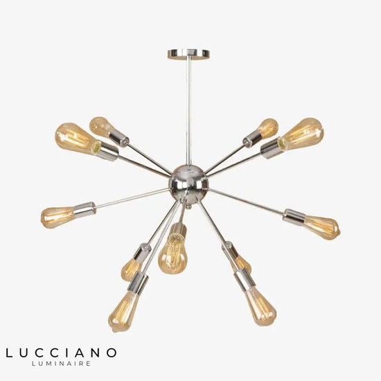 Lustre Led Moderne Makari Araignée Ajustable 12 Lampes - Chromé A Luminaire Doré