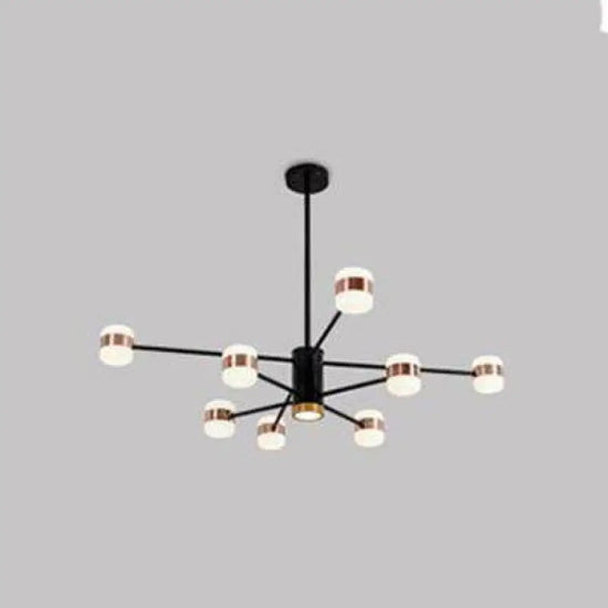 Lustre Led Noir Métal Lampes Fly 8 / Froide Luminaire Chambre
