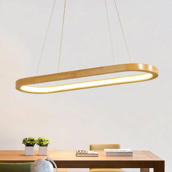 Lustre Led Nordique En Bois Luminaire Chambre
