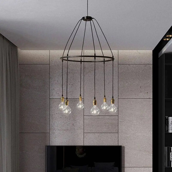 Lustre Led Rétro Industriel Multiampoules Luminaire Chambre