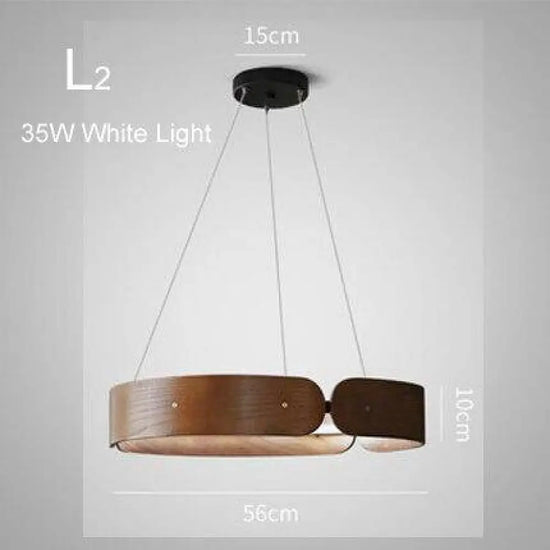 Lustre Led Rond En Bois Nordic L2 Luminaire Chambre