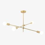 Lustre Led Tubes Dorés Design 4 Lampes Luminaire Doré