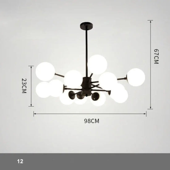Lustre Moderne En Verre Avec Bras Luminaire Chambre