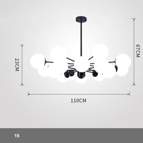 Lustre Moderne En Verre Avec Bras Luminaire Chambre