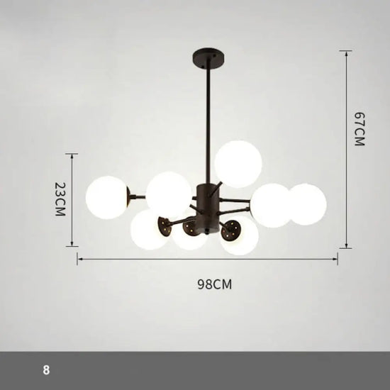 Lustre Moderne En Verre Avec Bras Luminaire Chambre