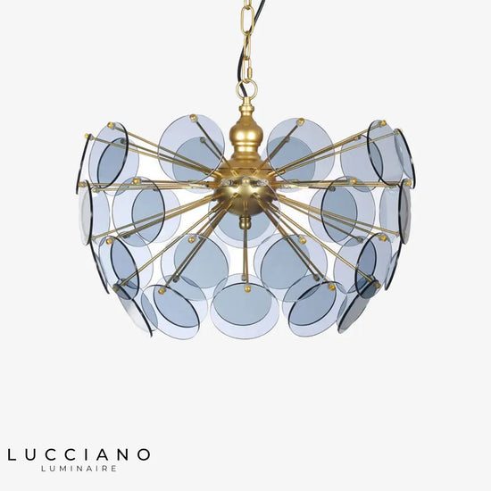 Lustre Moderne Verre Nahia Design Luminaire Doré