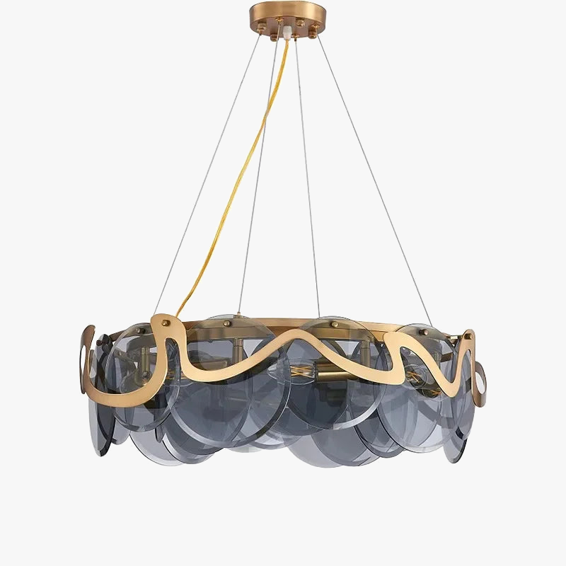 lustre post-moderne en verre simple pour salon luxueux