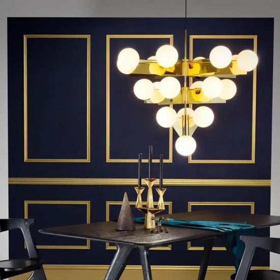 Lustre Pyramidal Doré Ariana Luminaire Chambre