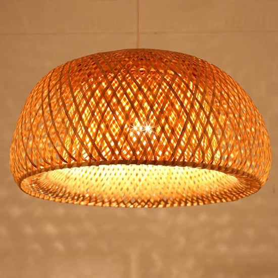 Lustre Rond Bambou Weavy