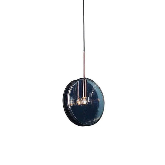 Lustre Rond En Verre Bleu Luminaire Chambre