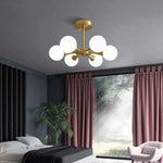 Lustre Scandinave Doré Salon Salle À Manger Et Chambre C: 6 Lampes / Blanc