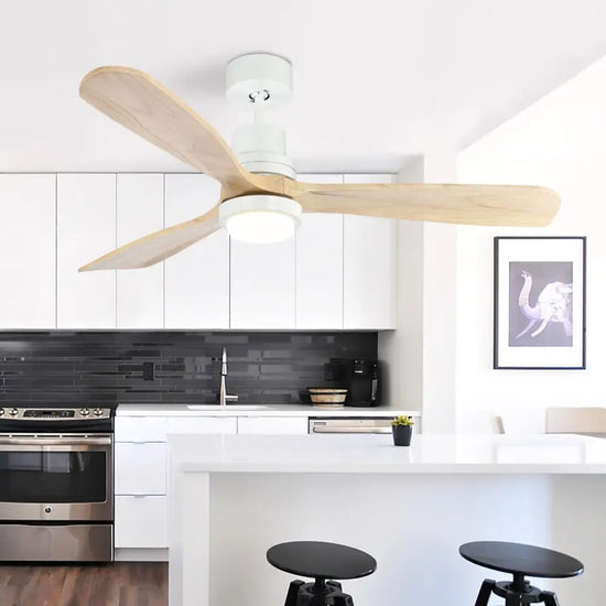 Lustre Ventilateur En Bois Blanc