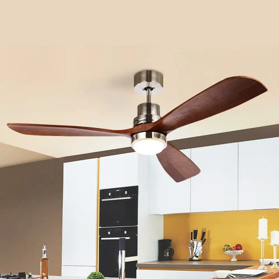 Lustre ventilateur en bois