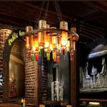 Lustre Vintage Métal Bouteilles Colorées Luminaire Chambre