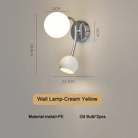 Nouvelle Applique Murale Ronde Élégante Lumière Design Jaune Crème / Lumière Blanche Applique
