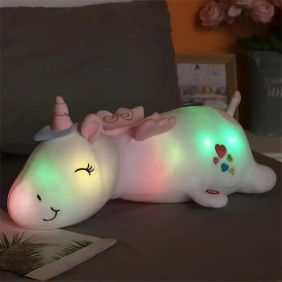 Peluche veilleuse licorne à lumière LED