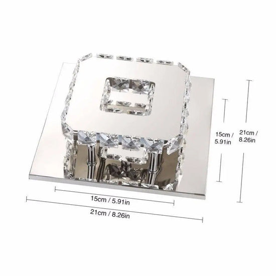 Plafonnier Carré Cristal Moderne Luminaire Chambre