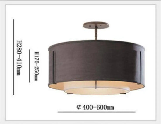 Plafonnier Cercle Tissu Deux Tons Luminaire Chambre
