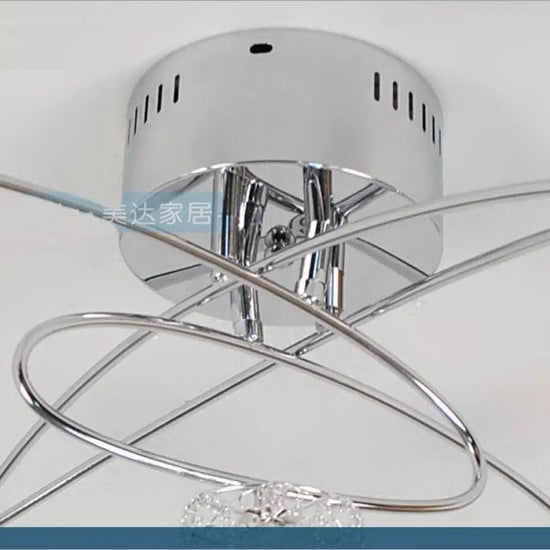 Plafonnier Chromé Cristal Aluminium Luminaire Chambre