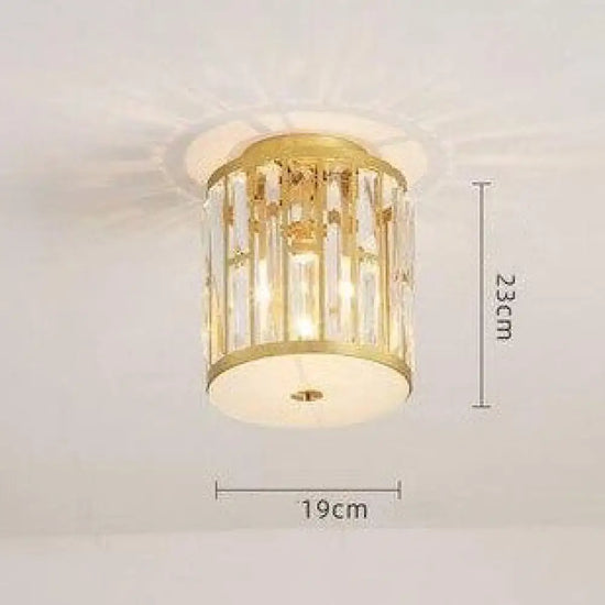 Plafonnier Cristal Doré Moderne Luxury D 19 X H 23 Cm Luminaire Chambre