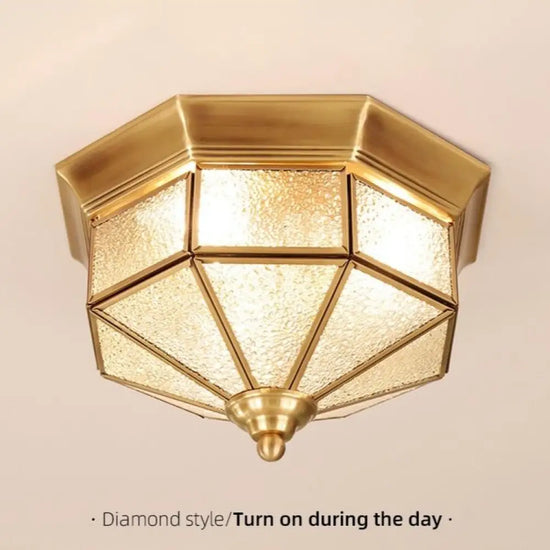 Plafonnier Diamant Moderne Priyanka Diamant Luminaire Doré