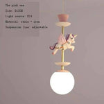 Plafonnier Enfant Carrousel Chevaux 1 Cheval Rose Luminaire Chambre