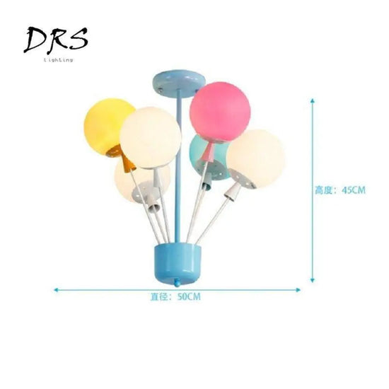 Plafonnier Enfant Verre Coloré Ballons Luminaire Chambre