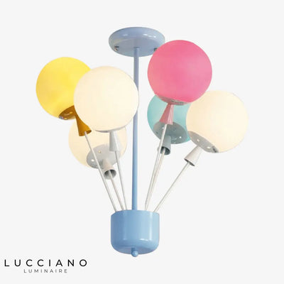Colorful Glass Hot Air Balloon Kids' Ceiling Light